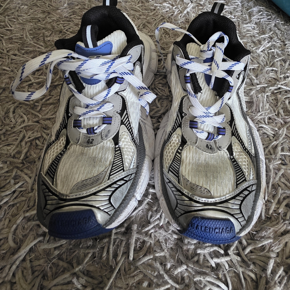Balenciaga Athletic Shoes in Black, White, and Blue